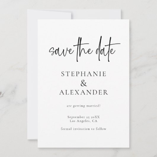 Moderner QR-Code für das Hochsetzen jeglicher Farb Save The Date (Vorderseite)