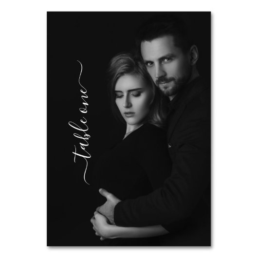 Moderner QR-Code für das Schwarz-Weiß-Foto Tischnummer (Rückseite)