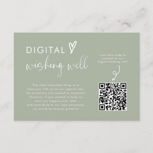 Moderner QR-Code für den Green Honeymoon Fund Begleitkarte (Vorderseite)