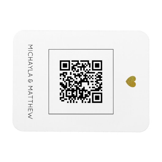 Moderner QR-Code für die Einladung von White Weddi Magnet (Horizontal)