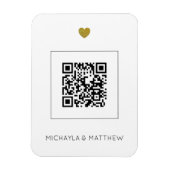 Moderner QR-Code für die Einladung von White Weddi Magnet (Vertikal)