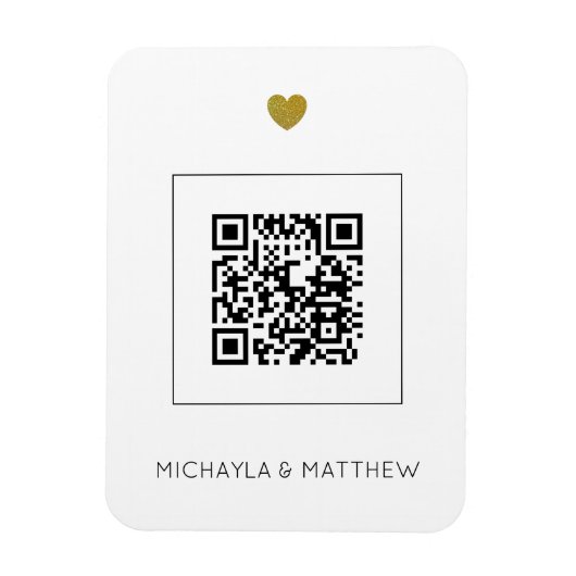 Moderner QR-Code für die Einladung von White Weddi Magnet (Vertikal)