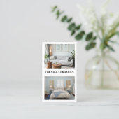 Moderner QR Code für die Vermietung von weißen Fer Visitenkarte (Stehend Vorderseite)