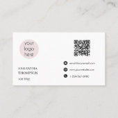 Moderner QR-Code für einfache Minimal-Business-Log Visitenkarte (Rückseite)