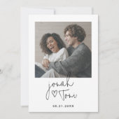 Moderner QR-Code für einfaches Foto Save the Date Einladung (Vorderseite)