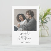 Moderner QR-Code für einfaches Foto Save the Date Einladung (Stehend Vorderseite)