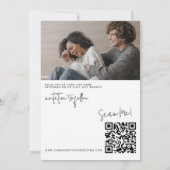 Moderner QR-Code für einfaches Foto Save the Date Einladung (Rückseite)