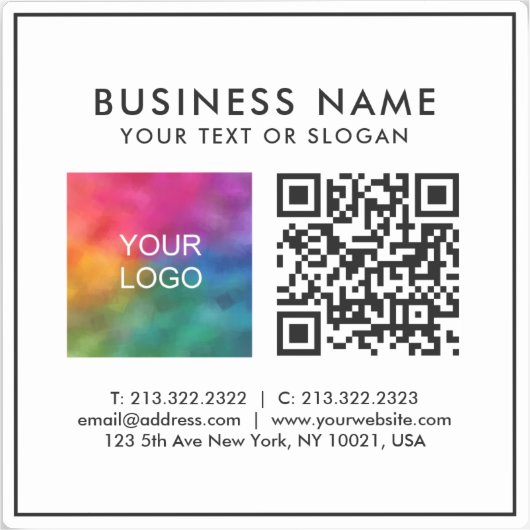 Moderner QR-Code für einfaches Template Aufkleber (Vorderseite)