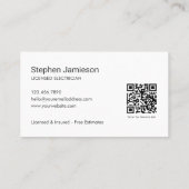 Moderner QR-Code für Elektroinstallateure Visitenkarte (Rückseite)