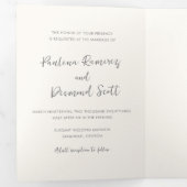 Moderner QR Code für Elfenbein Einfache Hochzeit Dreifach Gefaltete Einladung (Innen Erste Seite)