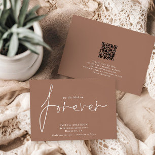 Moderner QR-Code für Forever Soft Brown Save The Date