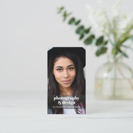 Moderner QR-Code für Foto Beruflich Visitenkarte (Stehend Vorderseite)