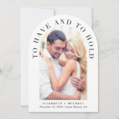 Moderner QR-Code für Foto in einer Arch-Hochzeit Einladung (Vorderseite)