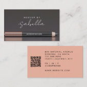 Moderner QR-Code für Foto Makeup Artist Visitenkarte (Vorne/Hinten)