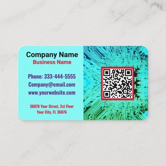 Moderner QR-Code für gedruckte Leiterkarte (PCB) Visitenkarte (Rückseite)