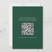 Moderner QR-Code für grünes 3 Foto Save The Date (Rückseite)
