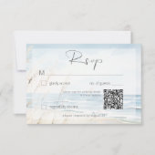 Moderner QR-Code für Hochzeiten am Meer RSVP Karte (Vorderseite)