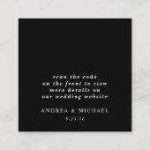 Moderner QR-Code für Hochzeiten auf der Website - Begleitkarte (Rückseite)