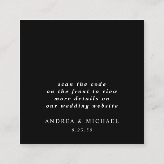 Moderner QR-Code für Hochzeiten auf der Website - Begleitkarte (Rückseite)