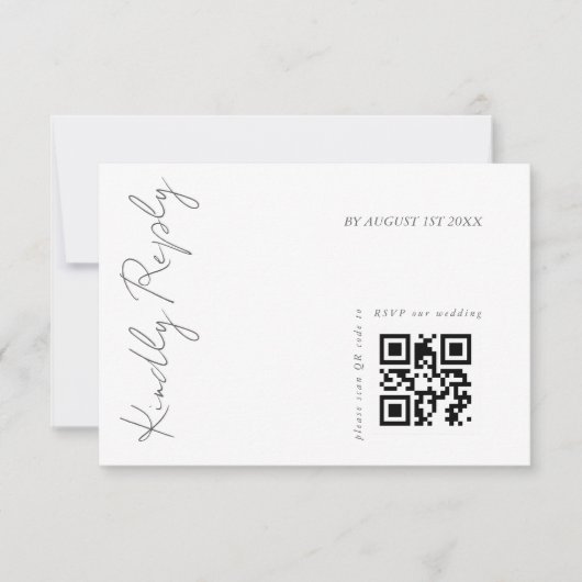 Moderner QR-Code für Hochzeiten RSVP Karte (Vorderseite)