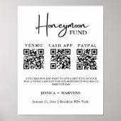 Moderner QR-Code für Hochzeitsflitterwochen Poster (Vorne)
