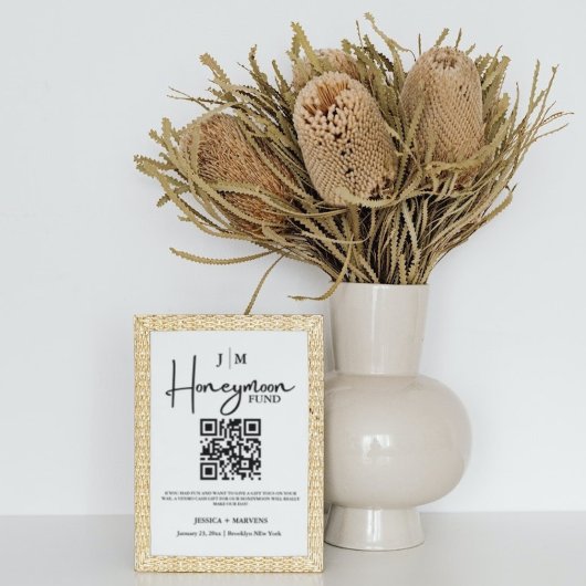 Moderner QR-Code für Hochzeitsflitterwochen Poster