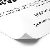 Moderner QR-Code für Hochzeitsflitterwochen Poster (Ecke)