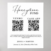 Moderner QR-Code für Hochzeitsflitterwochen Poster (Vorne)