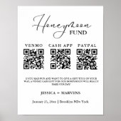 Moderner QR-Code für Hochzeitsflitterwochen Poster (Vorne)