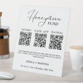 Moderner QR-Code für Hochzeitsflitterwochen Sockelschild (In Situ)