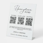 Moderner QR-Code für Hochzeitsflitterwochen Sockelschild (Vorderseite)