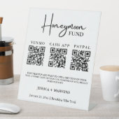 Moderner QR-Code für Hochzeitsflitterwochen Sockelschild (In Situ)