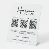 Moderner QR-Code für Hochzeitsflitterwochen Sockelschild (Vorderseite)