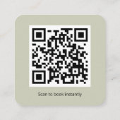 Moderner QR-Code für Ihren nächsten Termin Quadratische Visitenkarte (Rückseite)