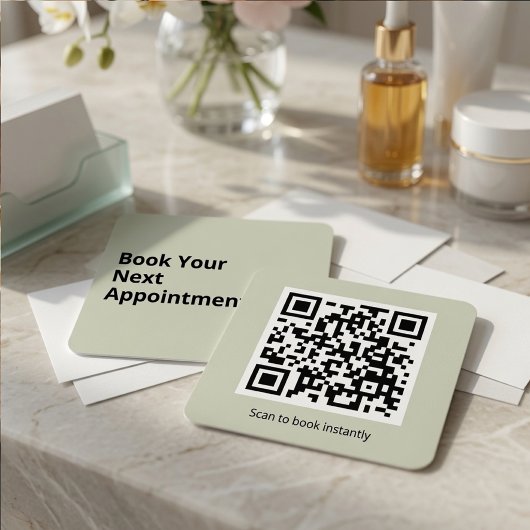 Moderner QR-Code für Ihren nächsten Termin Quadratische Visitenkarte