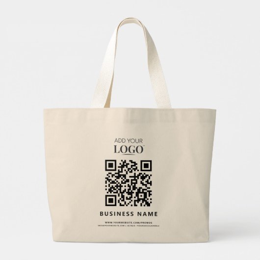 Moderner QR-Code für kundenspezifische Logos Jumbo Stoffbeutel (Rückseite)