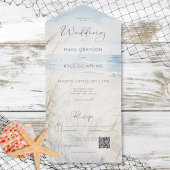 Moderner QR-Code für Küstengewässer All In One Einladung