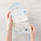 Moderner QR-Code für Küstengewässer All In One Einladung (Abreißen)