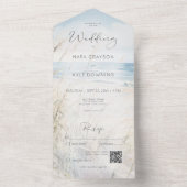 Moderner QR-Code für Küstengewässer All In One Einladung (Innen Boden)