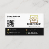 Moderner QR-Code für Landschaftsbau Golden Tree Visitenkarte (Rückseite)