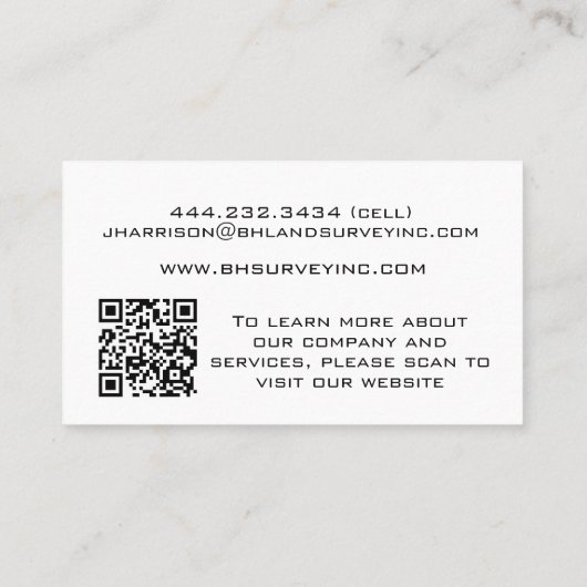 Moderner QR-Code für Landüberwachung Visitenkarte (Rückseite)