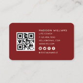 Moderner QR-Code für minimale Lebensdauer | Cherry Visitenkarte (Rückseite)