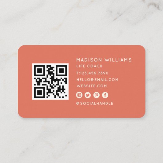 Moderner QR-Code für minimale Lebensdauer | Terrac Visitenkarte (Rückseite)