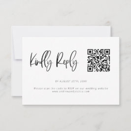 Moderner QR-Code für Minimalistische Hochzeiten RSVP Karte