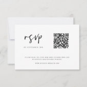 Moderner QR-Code für Minimalistische Hochzeiten RSVP Karte (Vorderseite)