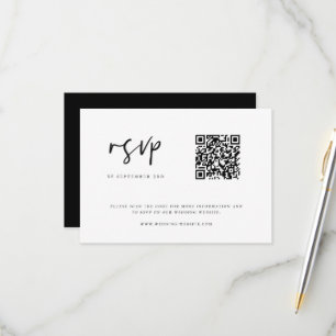 Moderner QR-Code für Minimalistische Hochzeiten RSVP Karte