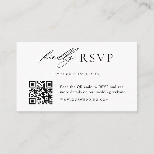 Moderner QR-Code für Minimalistische Hochzeiten UA Begleitkarte (Vorderseite)