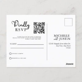 Moderner QR-Code für Minimalistische Hochzeiten UA Postkarte