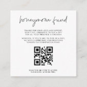 Moderner QR-Code für Minimalistische Honeymoon-Fon Begleitkarte (Vorderseite)