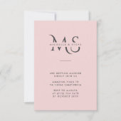 Moderner QR-Code für Minimalistische Rosa Hochzeit Einladung (Vorderseite)